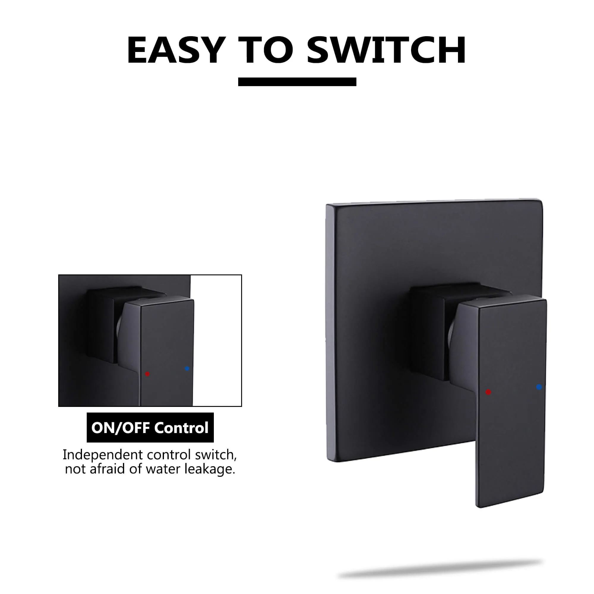 Modern Wall Mount Shower System with Ultra-thin Square Shower Head RB0785