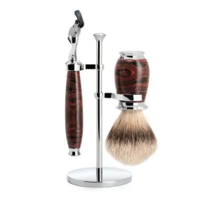 MUHLE Purist, Ebonite, Shaving Set with Gillette® Fusion™ 5 Razor, Silvertip Badger Brush
