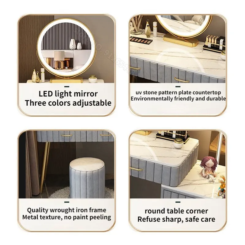 Multi-functional Dressing Table with LED Mirror