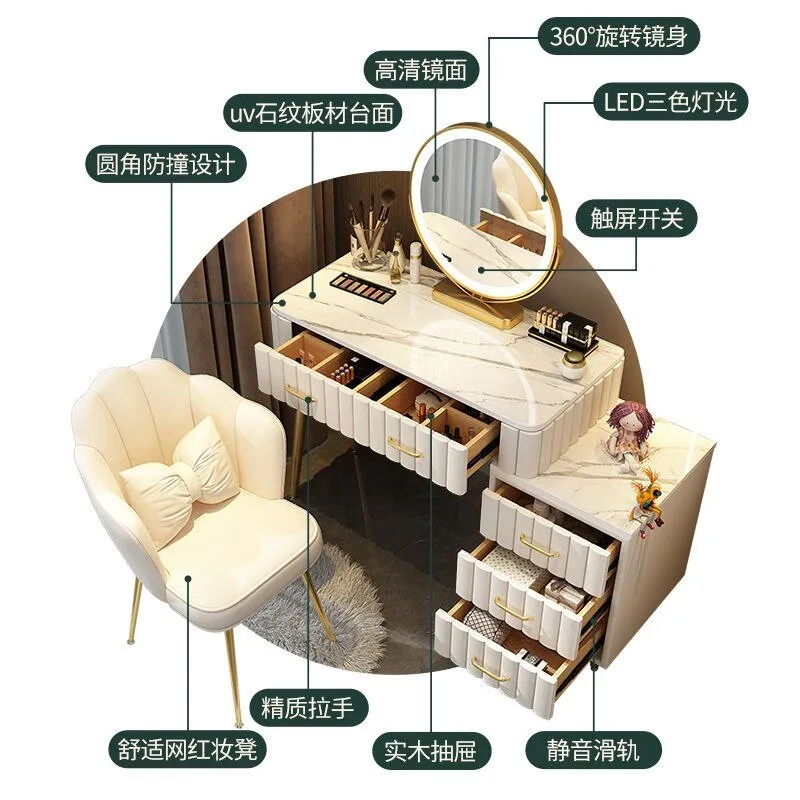 Multi-functional Dressing Table with LED Mirror