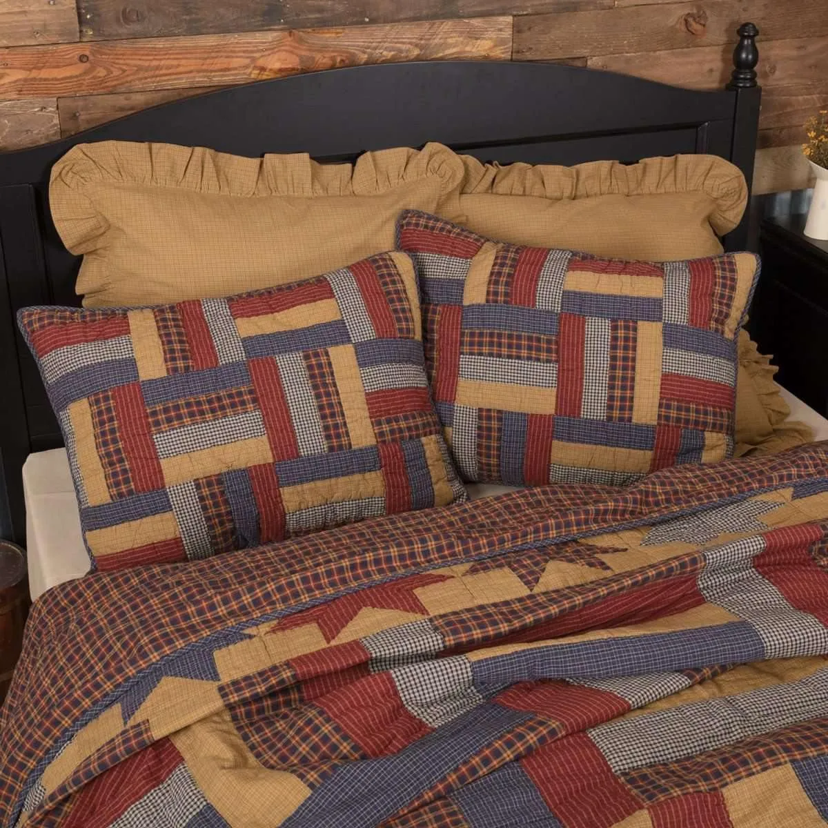 National Quilt Museum Kindred Stars and Bars Standard Sham 21x27 VHC Brands