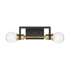 Nuvo Lighting 60-6972 Intention 2 Light Vanity Warm Brass and Black