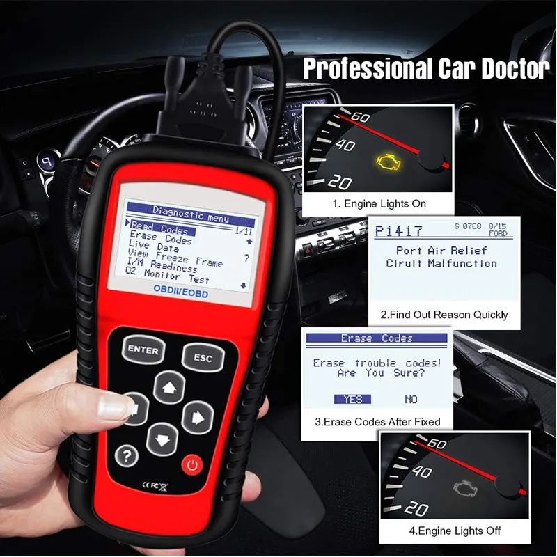 Obdii/Eobd Diagnostic Scanner Tool Q-Gz808