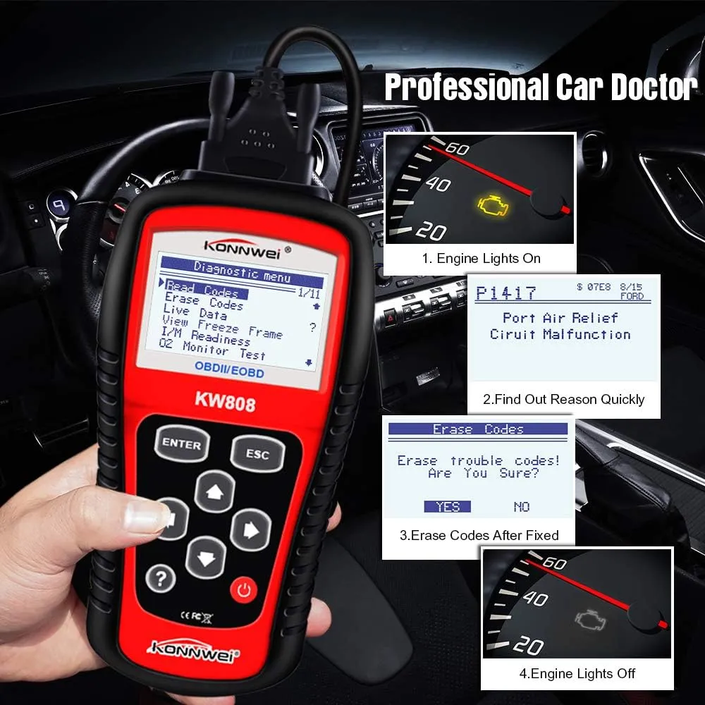 Obdii/Eobd Diagnostic Scanner Tool Q-Gz808