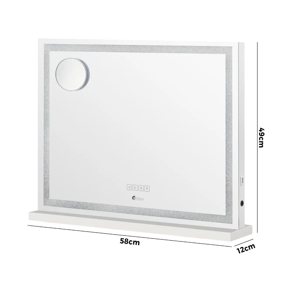 Oikiture Bluetooth Makeup Mirror Crystal LED 58x49cm