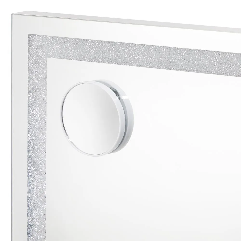 Oikiture Bluetooth Makeup Mirror Crystal LED 58x49cm