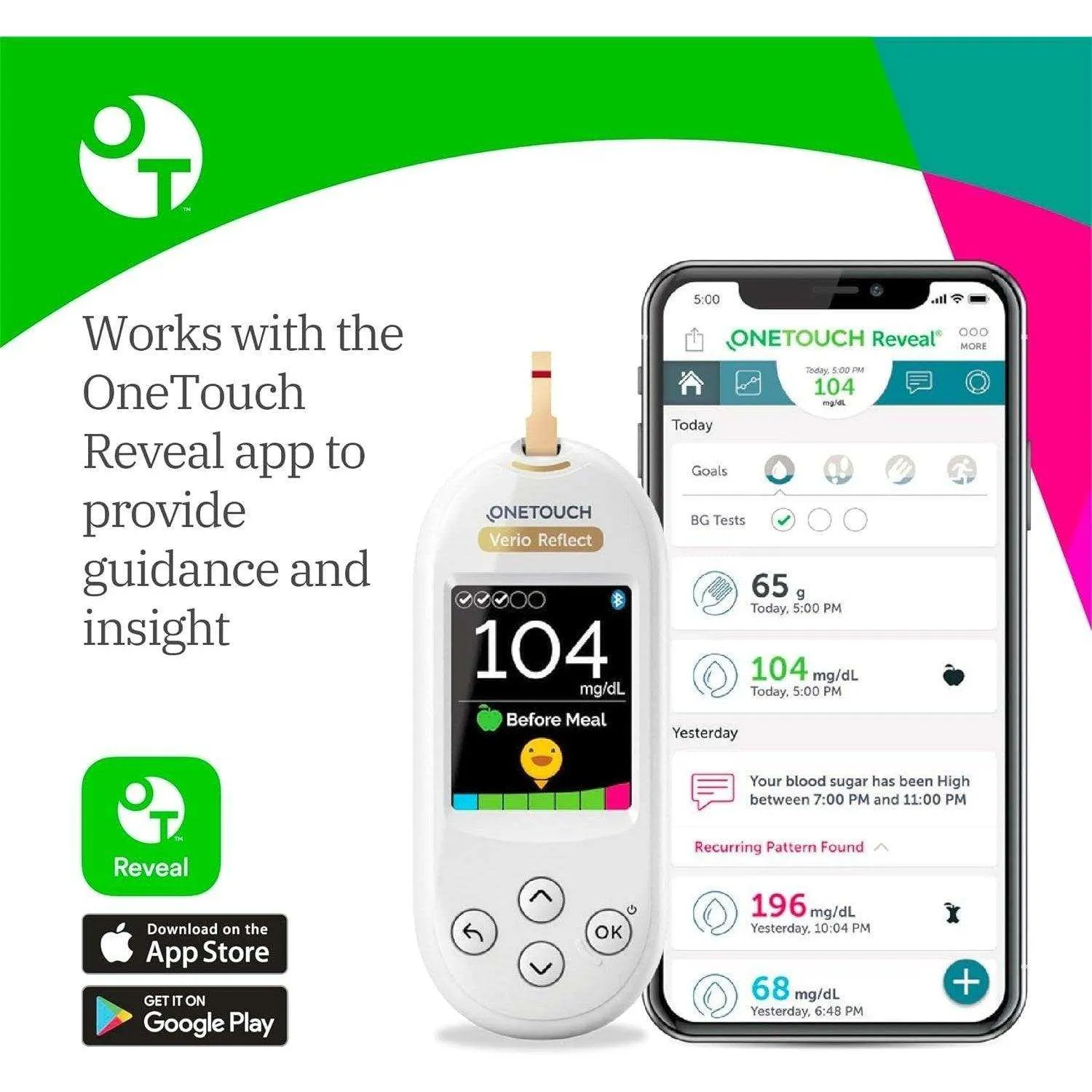 OneTouch Verio Reflect Blood Glucose Meter Value Starter Kit