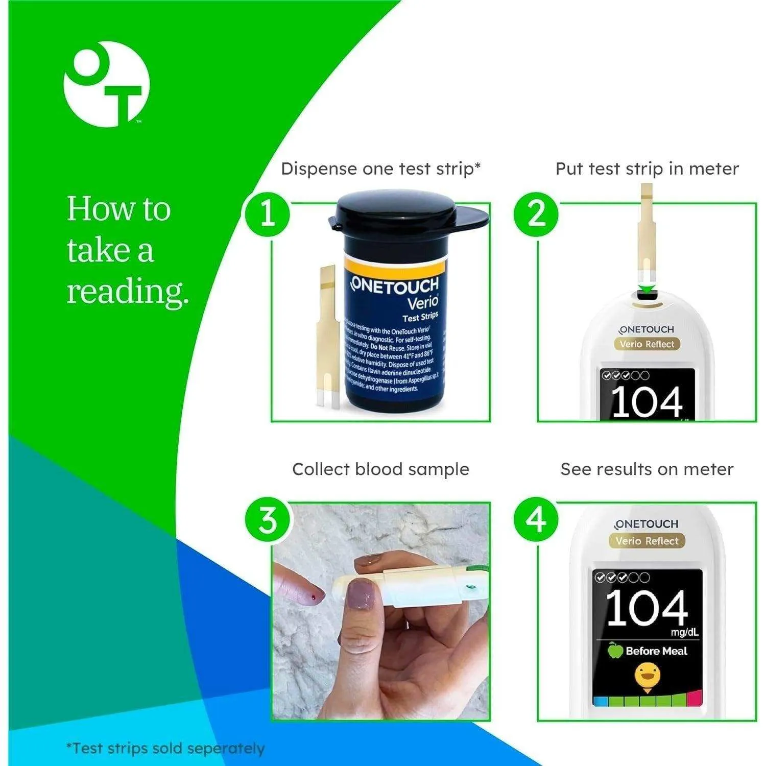 OneTouch Verio Reflect Blood Glucose Meter Value Starter Kit