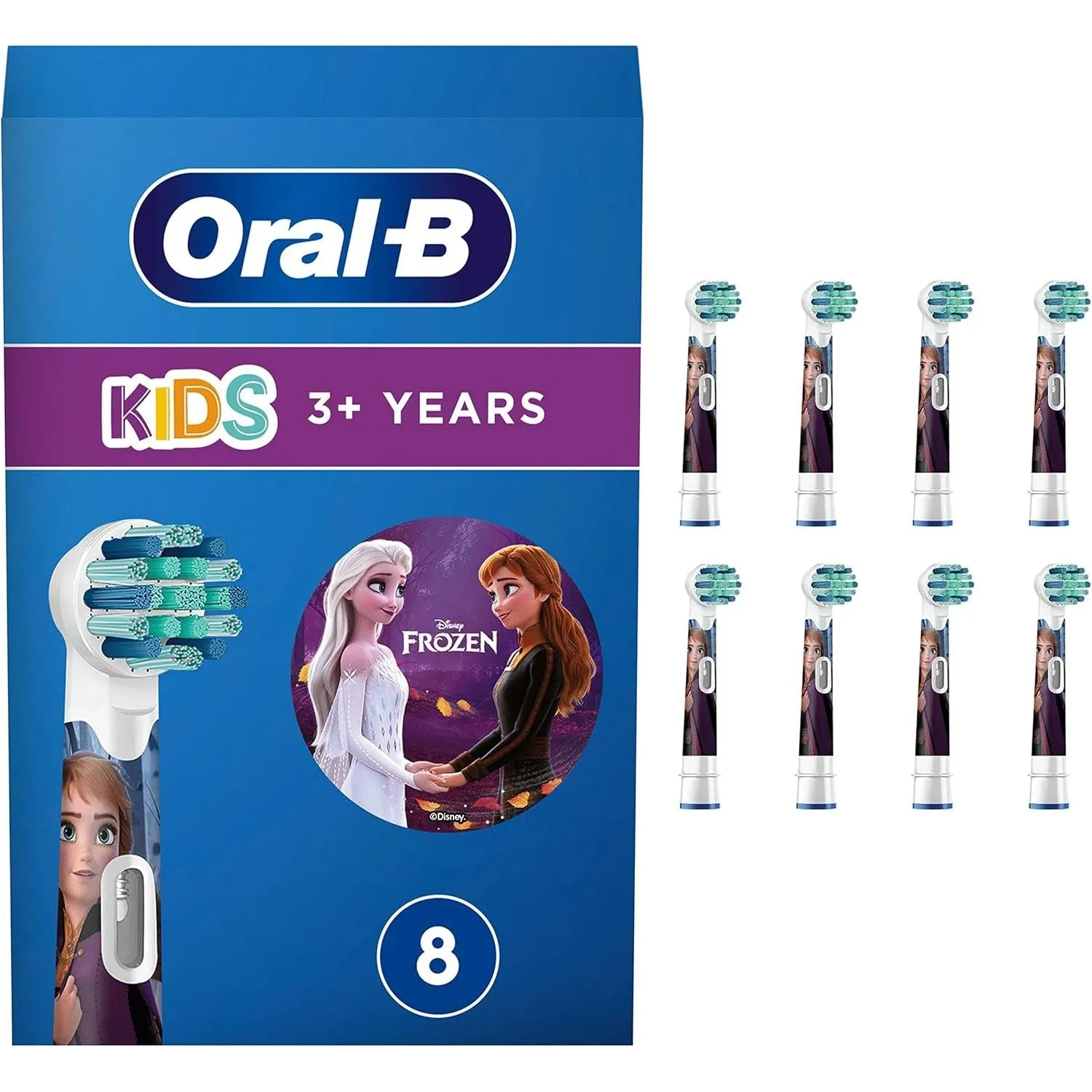 Oral-B Kids Frozen Electric Toothbrush Heads, Extra Soft, Ages 3 , 8-Pack