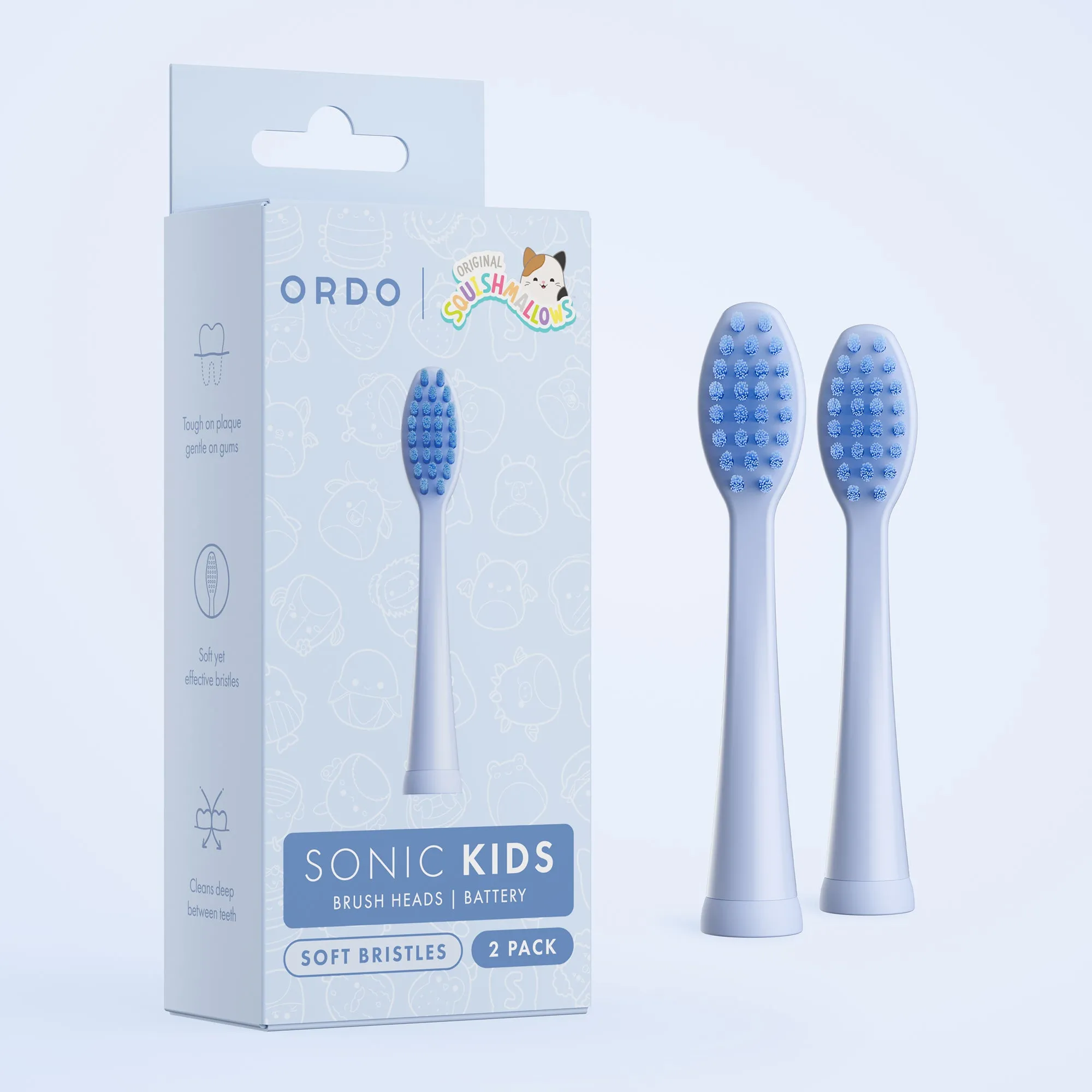 Ordo Sonic Kids Battery - Brush Heads - Squishmallows Samir - 2 Pack