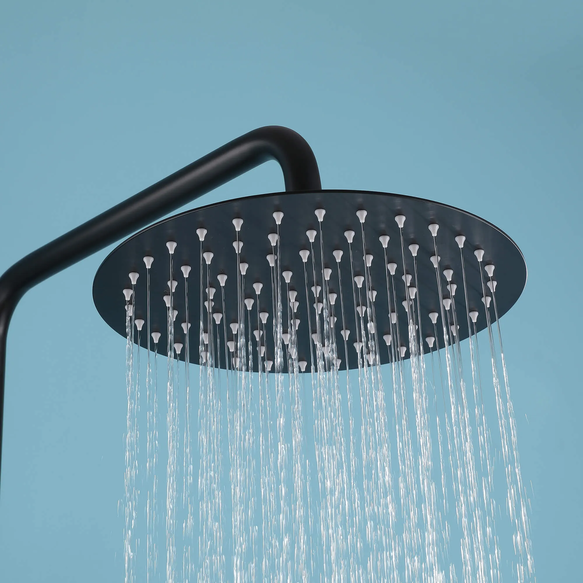 Outdoor Shower System 2-Function Polish Chrome Shower Faucet Set Wall Mount JK0146