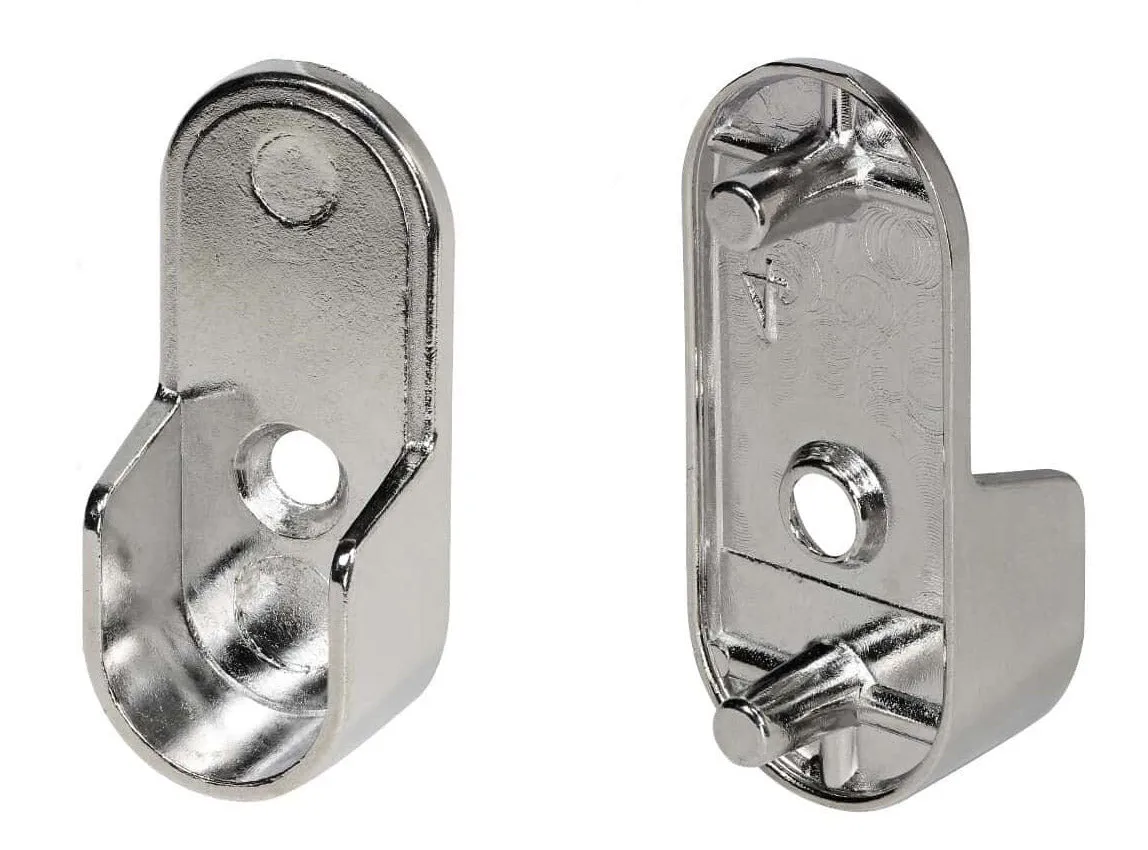 Oval Closet Rod Flanges - Chrome