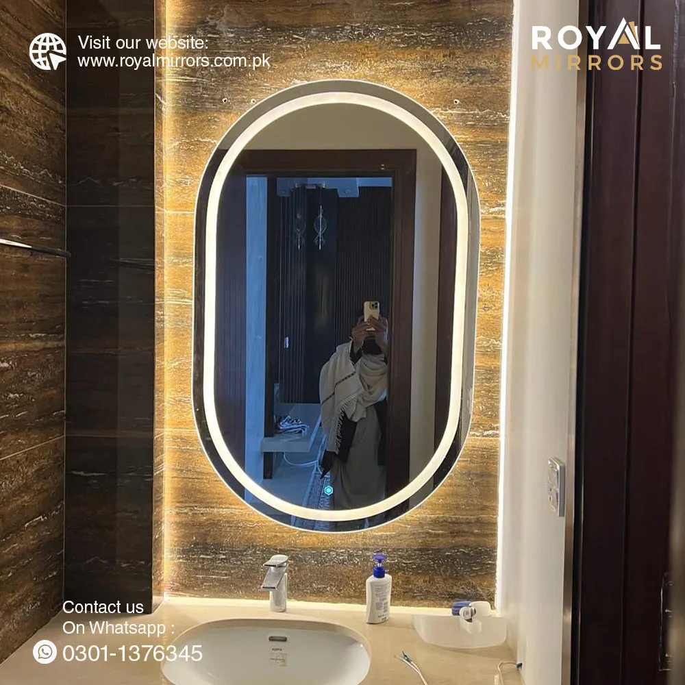 Oval Shape Smart touch LED Mirror, Smart Mirror, Oval Touch LED Mirror for Vanity with dimmable option, Oval Dual Light Smart looking Mirror Vanity1