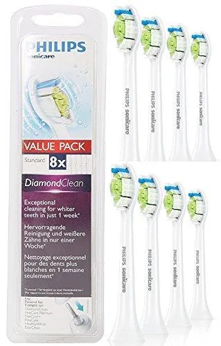 Philips DiamondClean White Replacement Heads - 8 Pack