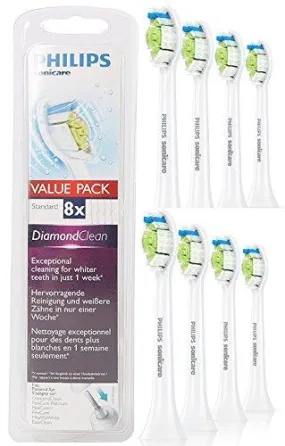 Philips DiamondClean White Replacement Heads - 8 Pack