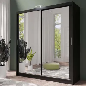 Piper 203cm Sliding Door Wardrobe Black