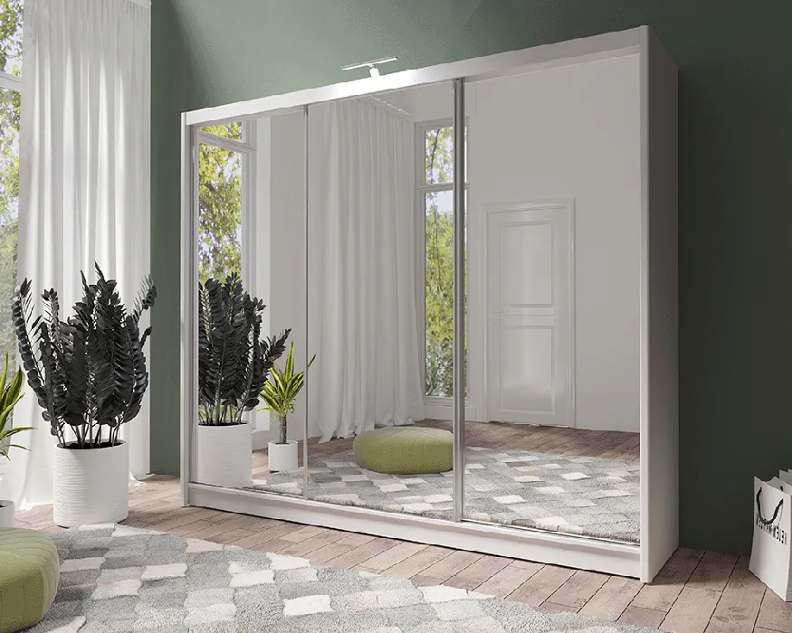 Piper LUX 250cm Sliding Door Wardrobe White