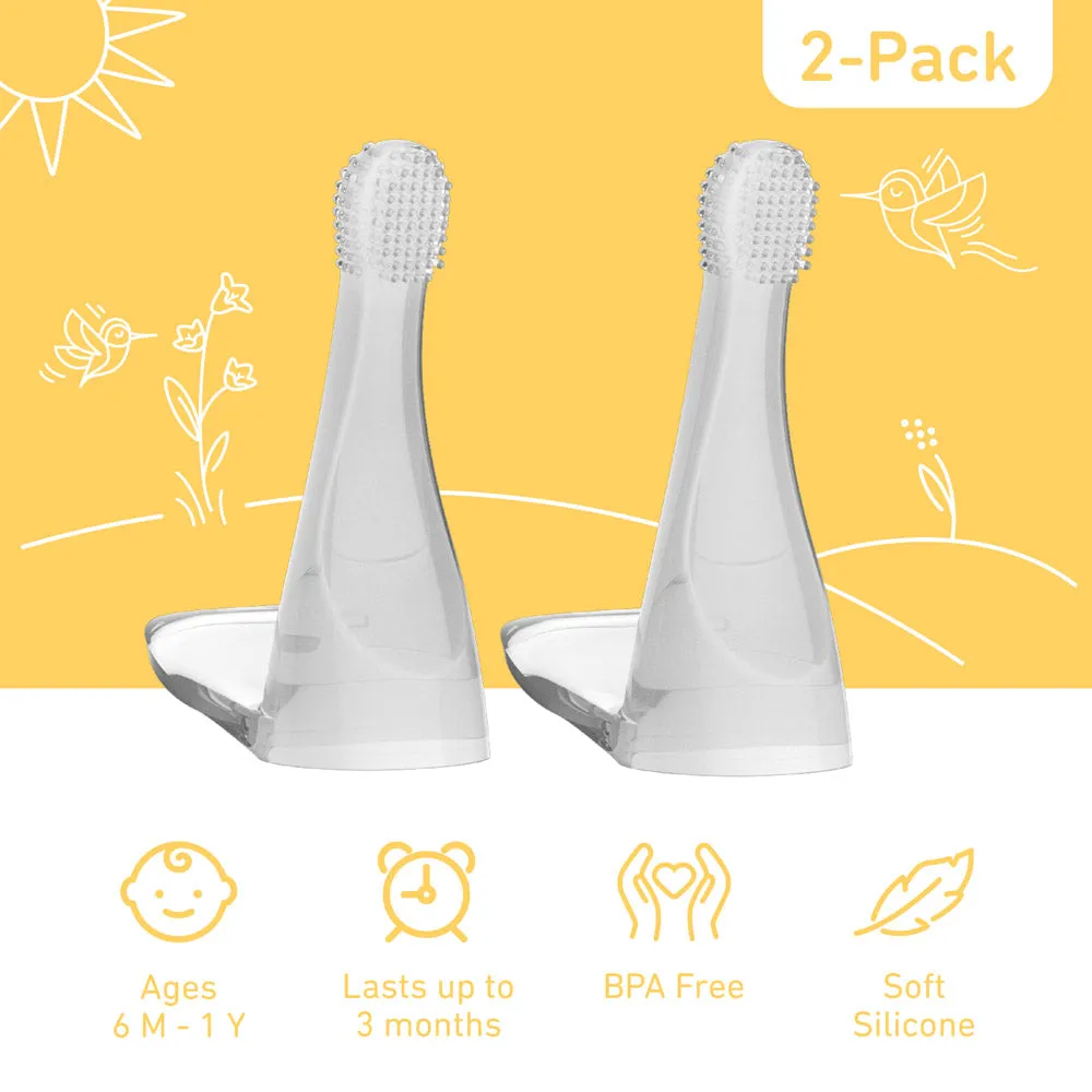 PureBaby Infant-to-Toddler Electric Toothbrush (PEBBYBSH-SG) - 2-Pack Replacement Silicone Brush Heads