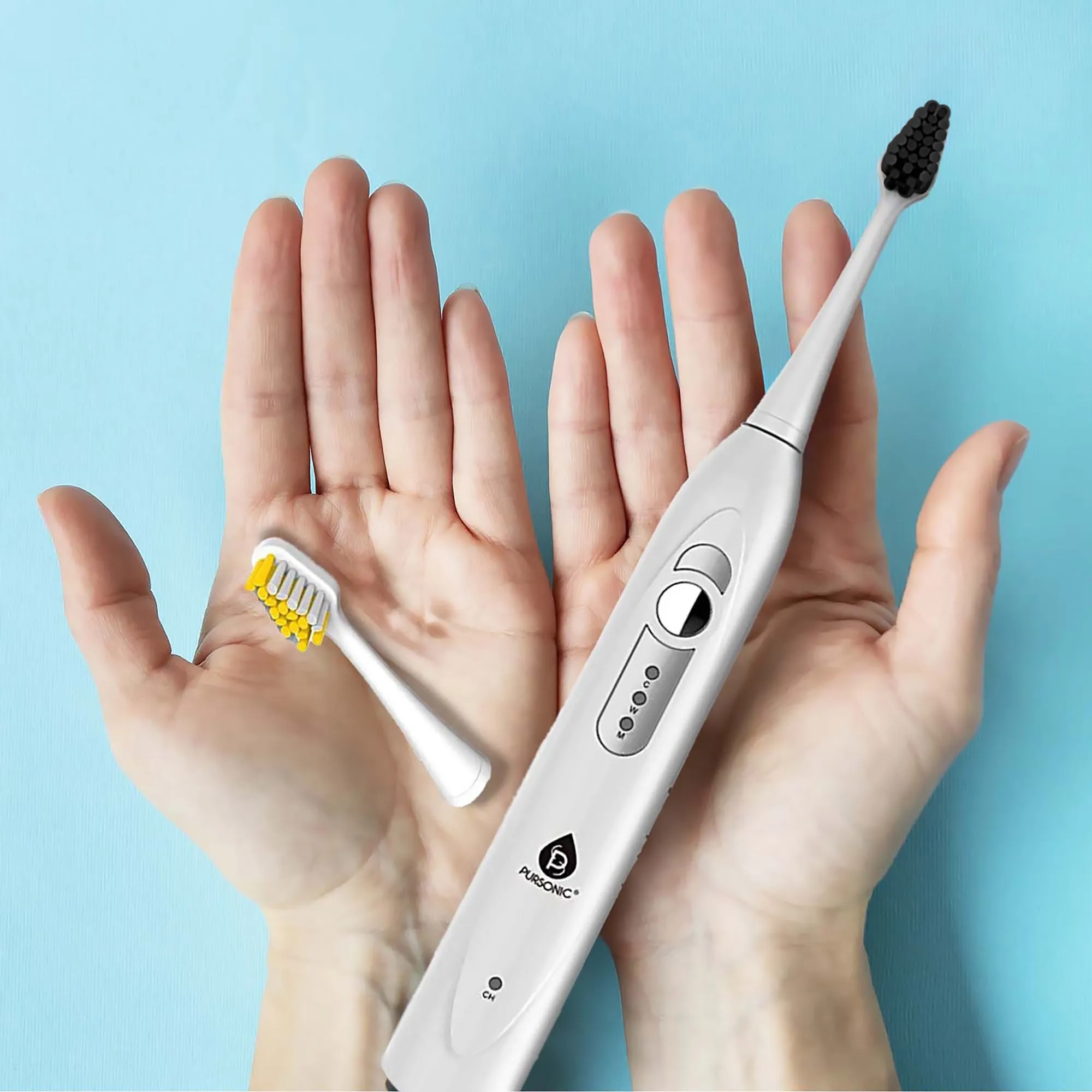 Pursonic Charcoal Infused Replacement Toothbrush Heads, Compatible with Philips Sonicare Handles - Pack