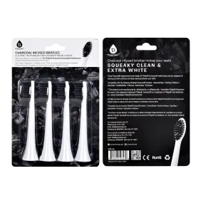 Pursonic Charcoal Infused Replacement Toothbrush Heads, Compatible with Philips Sonicare Handles - Pack