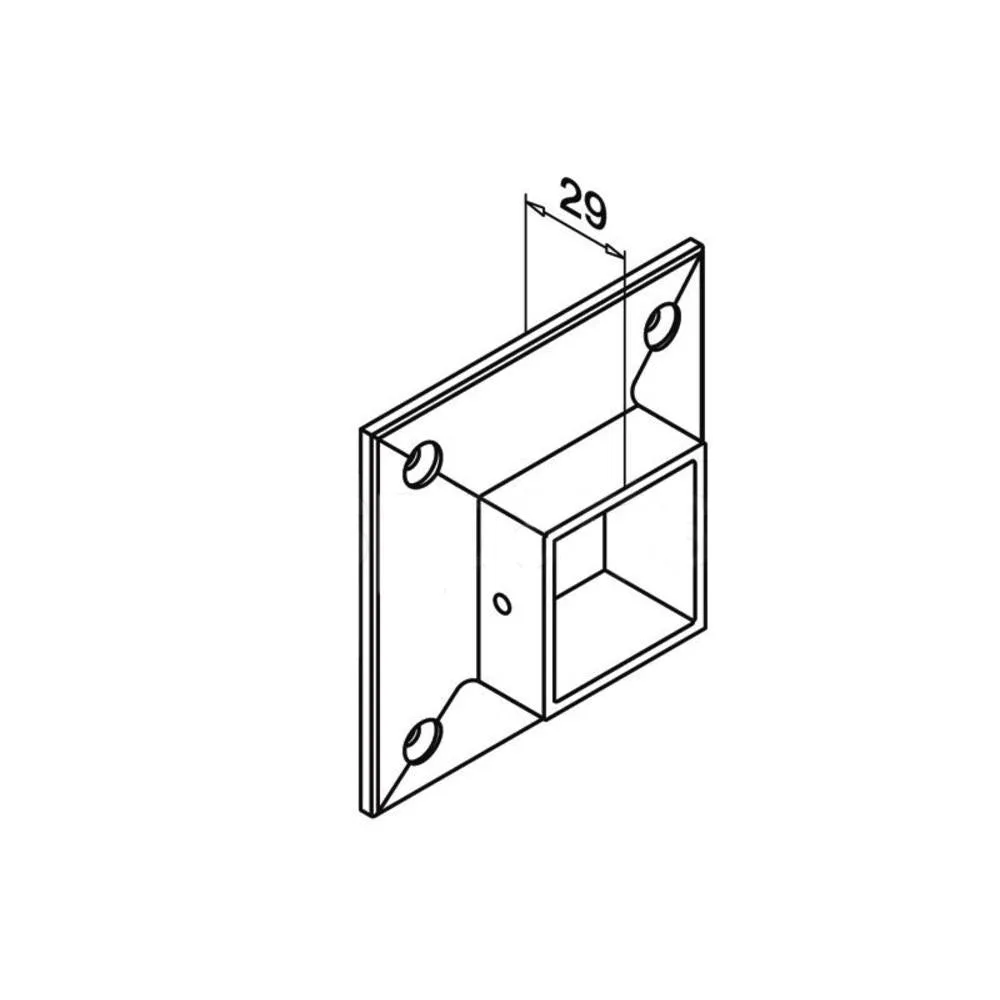 Q-railing Square Line Wall Flange (Outdoor)