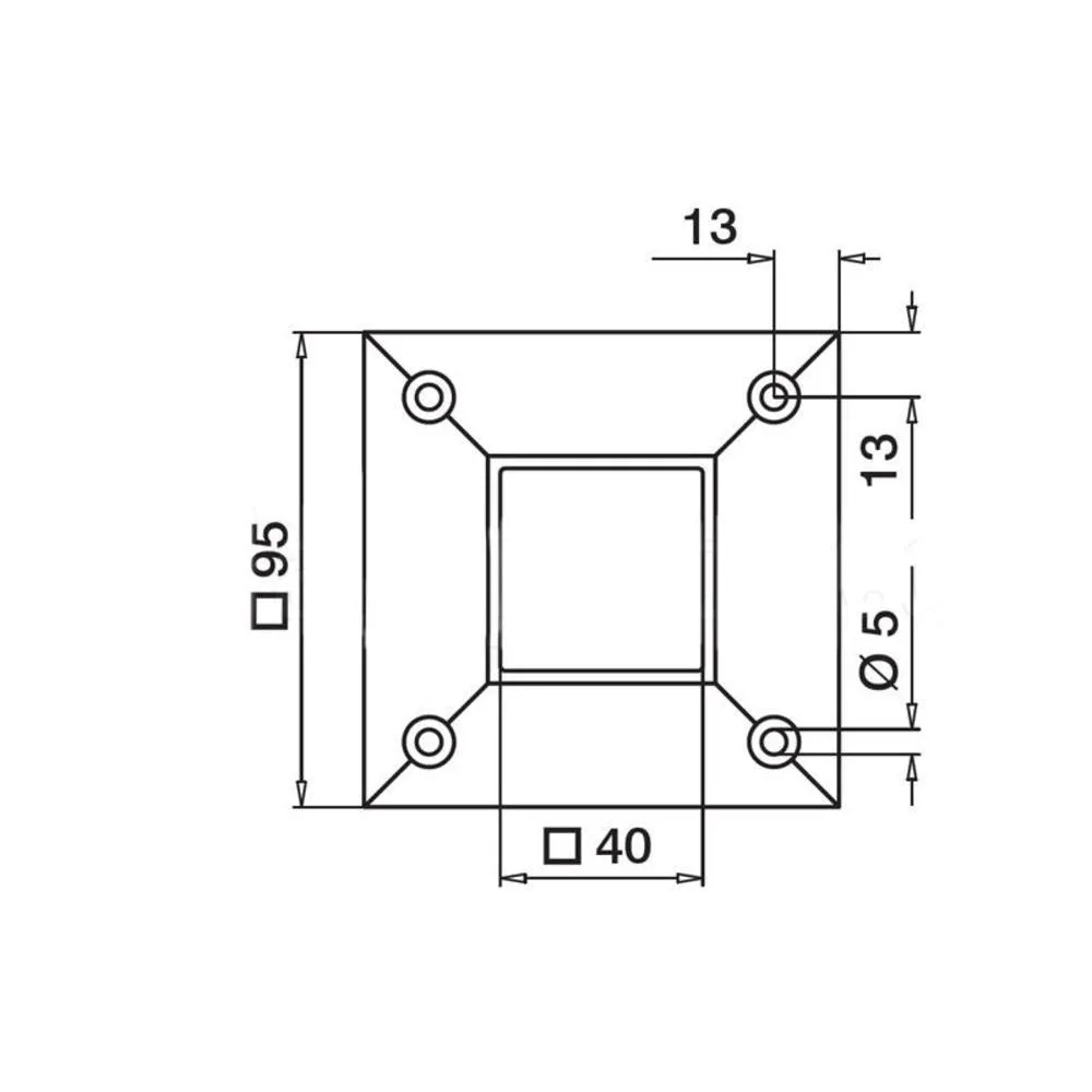 Q-railing Square Line Wall Flange