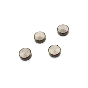 RAB Mirror Cap Aluminum Round Mirror Cap With 12 mm Brass Self Tapping Screw For Mirror (CODE:- Mirr Cap Brs, Size:- 12mm, Color:- Black, Pack of 4 pcs)