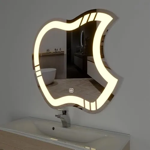 R.S Internationals Smart Touch Sensor Mirror with Bright LED Light in Inch (Fruit Shape, 24X24)