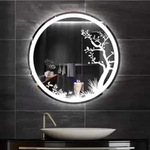 R.S Internationals Smart Touch Sensor Mirror with Bright LED Light in Inch (Glass for Bathroom, 24X24)