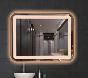 R.S Internationals Smart Touch Sensor Mirror with Bright LED Light in Inch (LED Mirror Glass Pink, 15X18)