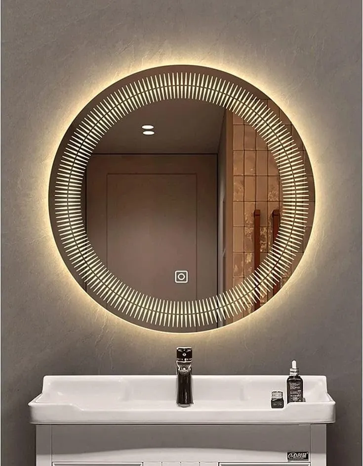 R.S Internationals Smart Touch Sensor Mirror with Bright LED Light in Inch (Round, 18X18)
