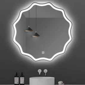 R.S Internationals Smart Touch Sensor Mirror with Bright LED Light in Inch (Round Design, 15X18)