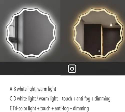 R.S Internationals Smart Touch Sensor Mirror with Bright LED Light in Inch (Round Design, 18X24)