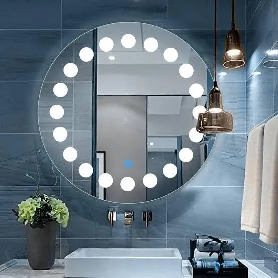 R.S Internationals Smart Touch Sensor Mirror with Bright LED Light in Inch (Round Dot, 24X24)
