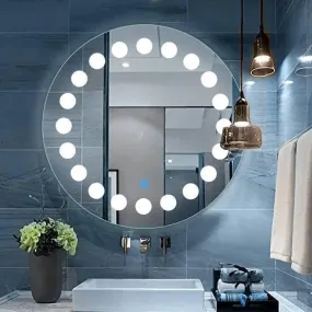 R.S Internationals Smart Touch Sensor Mirror with Bright LED Light in Inch (Round Dot, 24X24)
