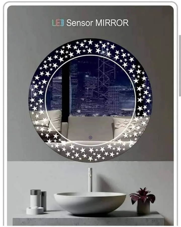 R.S Internationals Smart Touch Sensor Mirror with Bright LED Light in Inch (Round Star, 18x18
