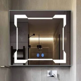 R.S Internationals Smart Touch Sensor Mirror with Bright LED Light in Inch (Square Shaped Mirror, 24X24)