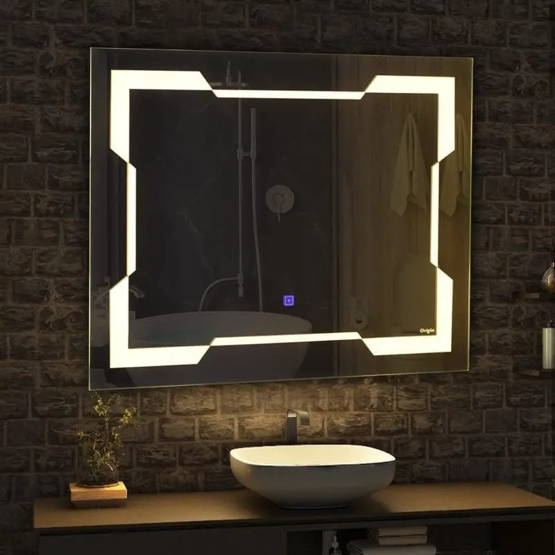 R.S Internationals Smart Touch Sensor Mirror with Bright LED Light in Inch (Square Shaped Mirror, 24X24)