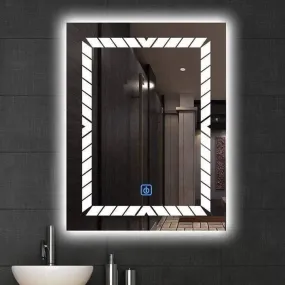 R.S Internationals Smart Touch Sensor Mirror with Bright LED Light in Inch (Square White Black, 15X18)