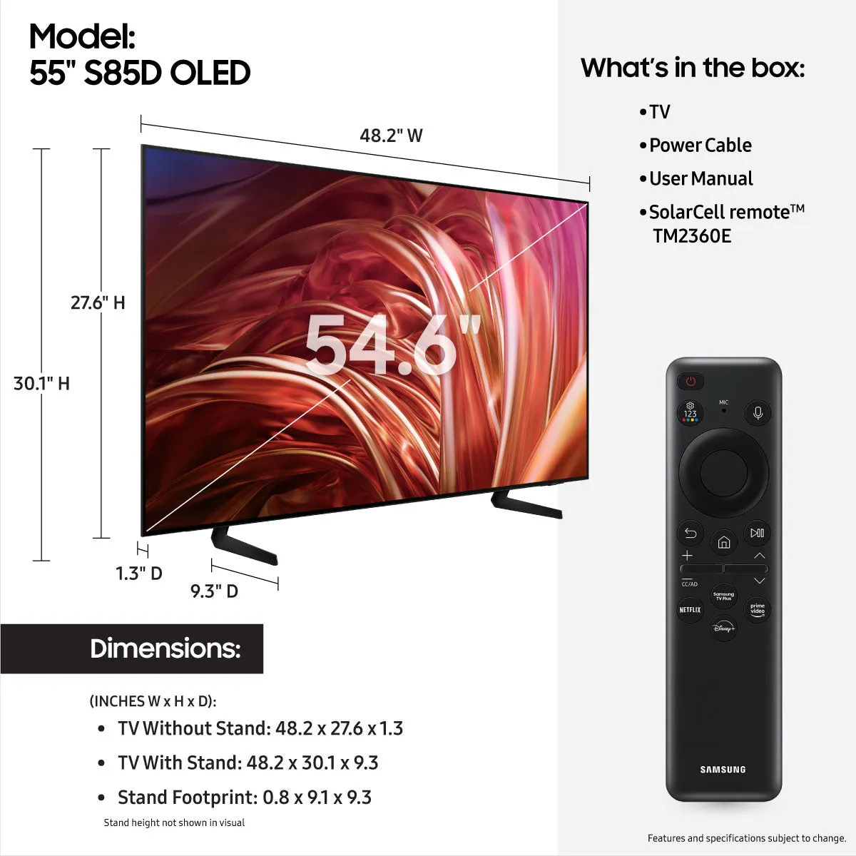 Samsung S85D 65" 4K OLED Smart TV (2024)