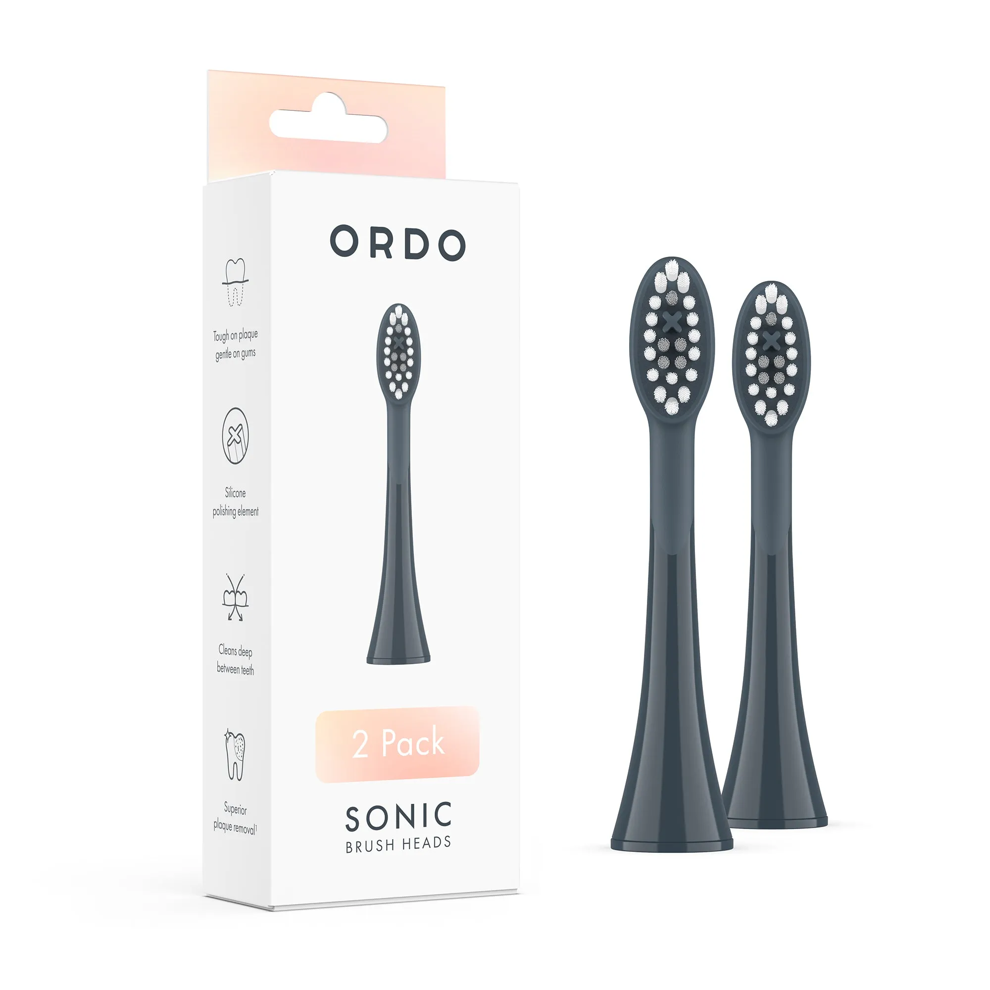 SD - Ordo Sonic Brush Head Charcoal Grey | Stone 2x