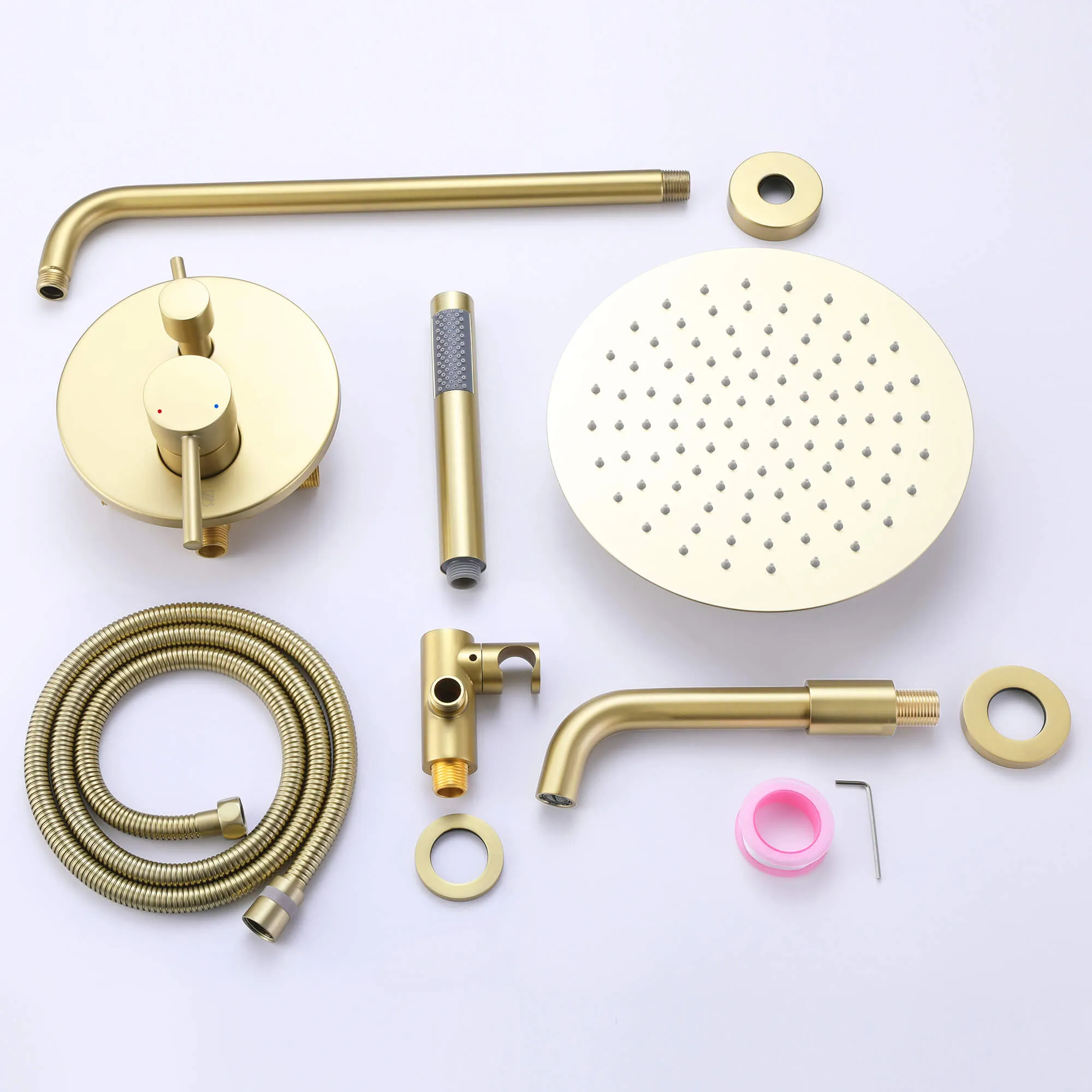 Shower System Matte Black Wall Mount 3-Function Tub Shower Combo Set RB1109