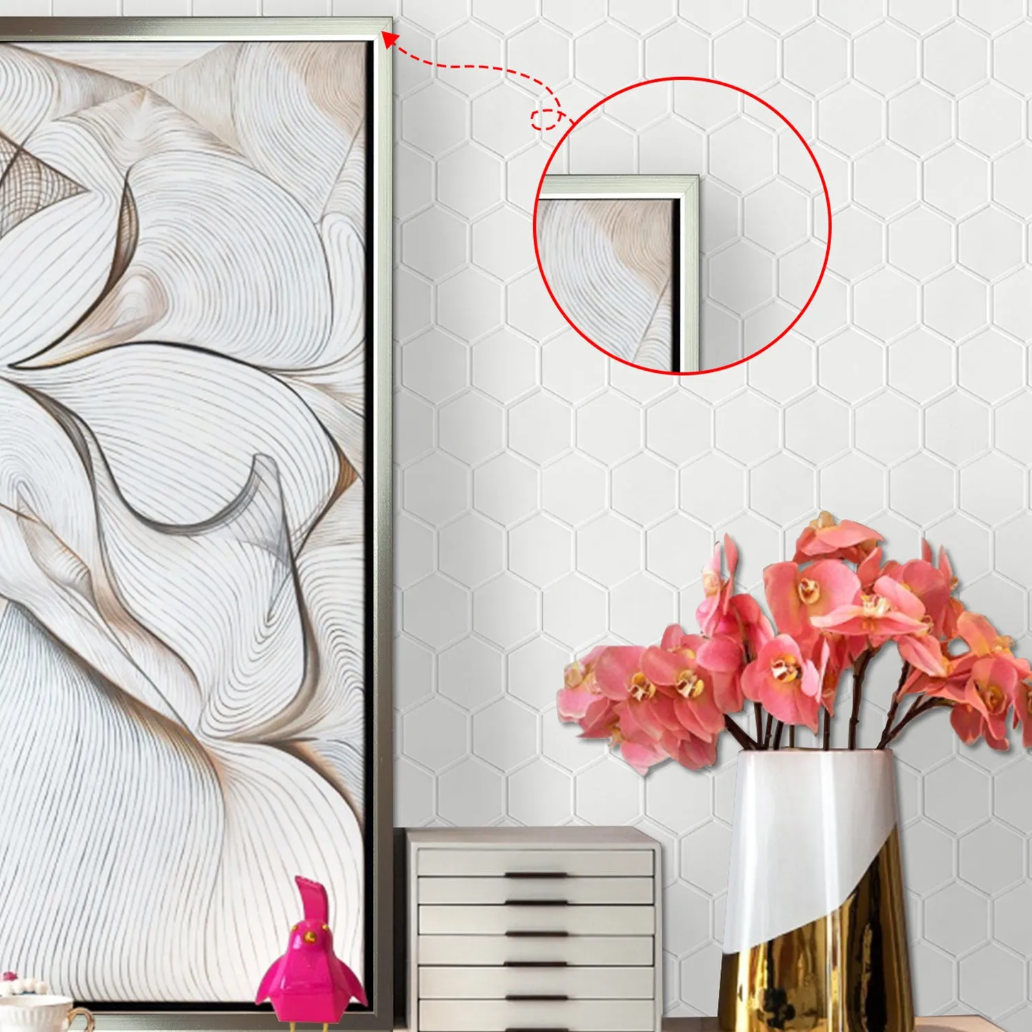 Silver Peel and Stick Aluminum Tile Edge Trim