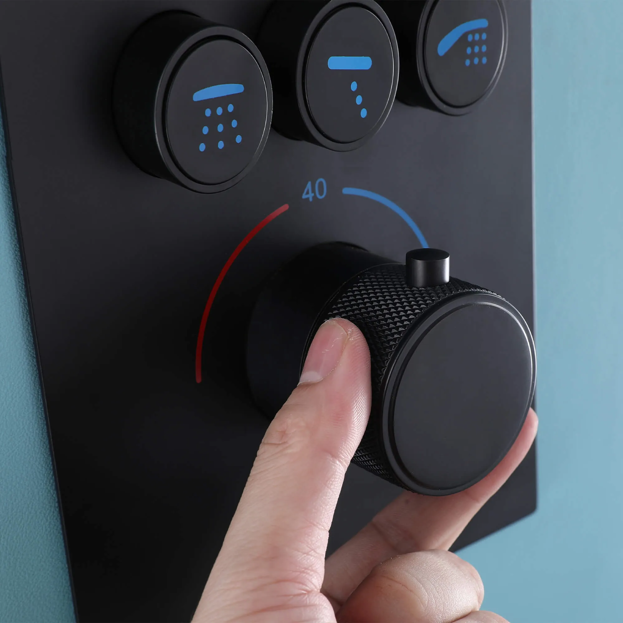 Solid Brass Wall Mount Thermostatic Shower System Matte Black AD0001MB