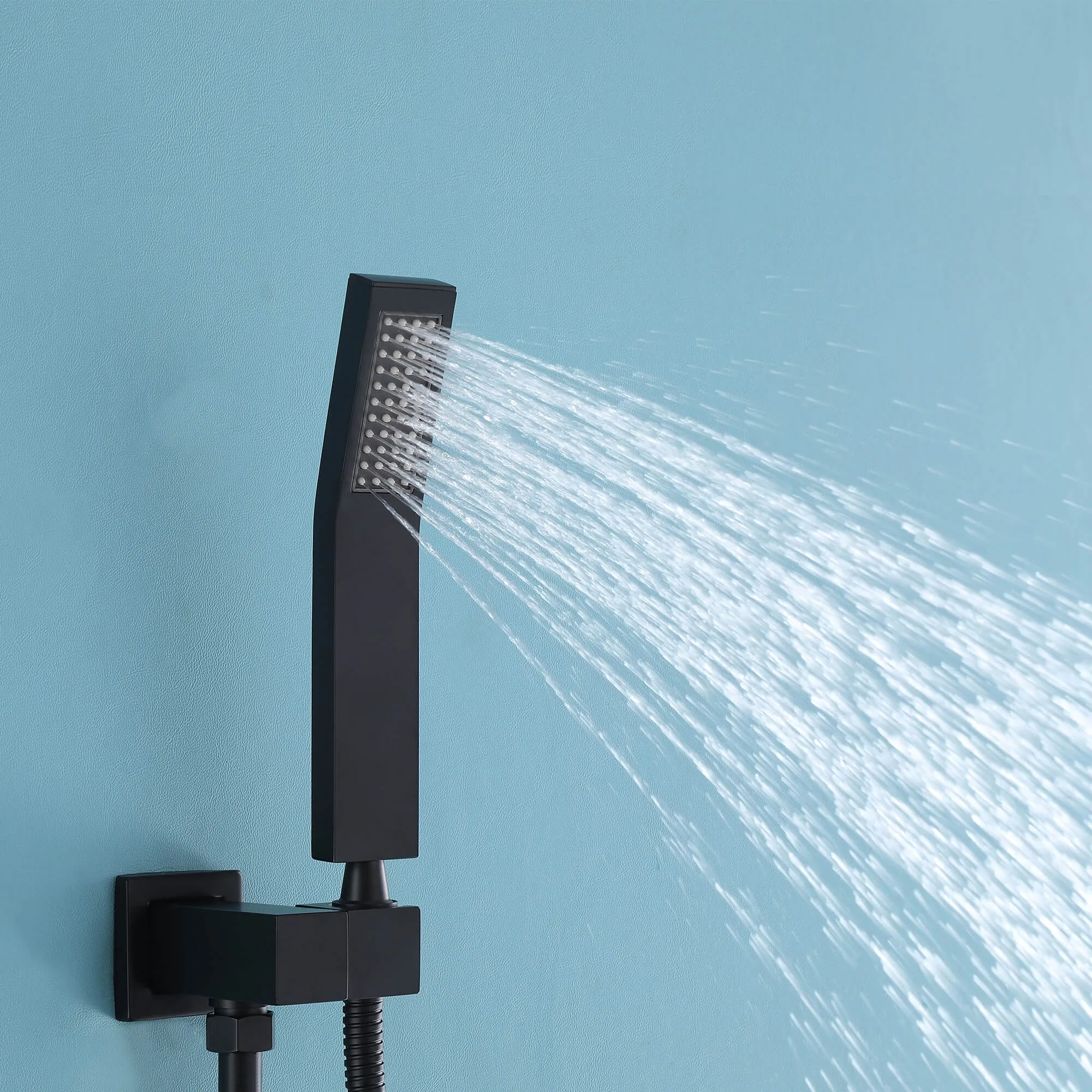 Solid Brass Wall Mount Thermostatic Shower System Matte Black AD0001MB