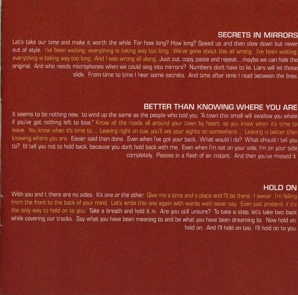 Spitalfield - Better Than Knowing Where You Are (CD, Album) (NM or M-)