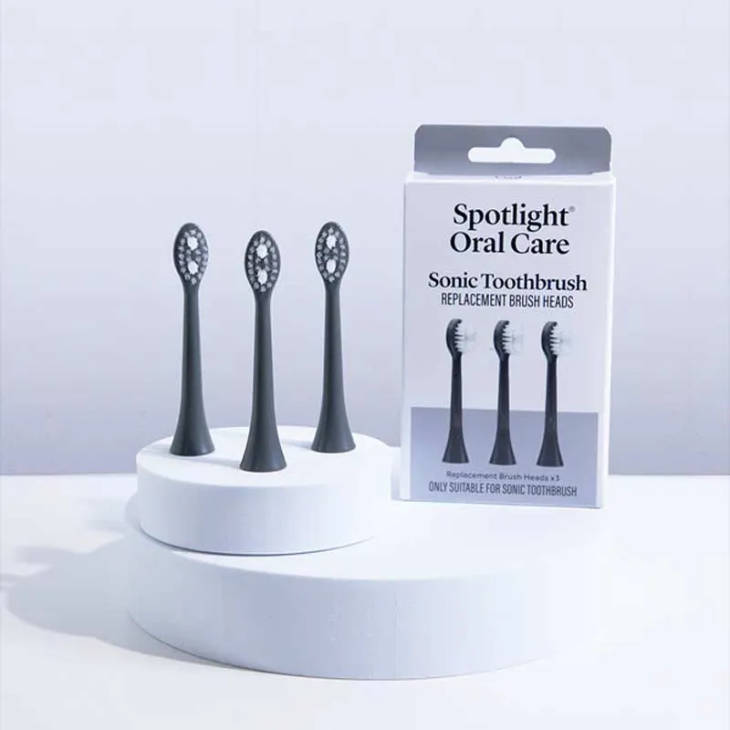 Spotlight Oral Care Replacement Sonic Heads Graphite Grey