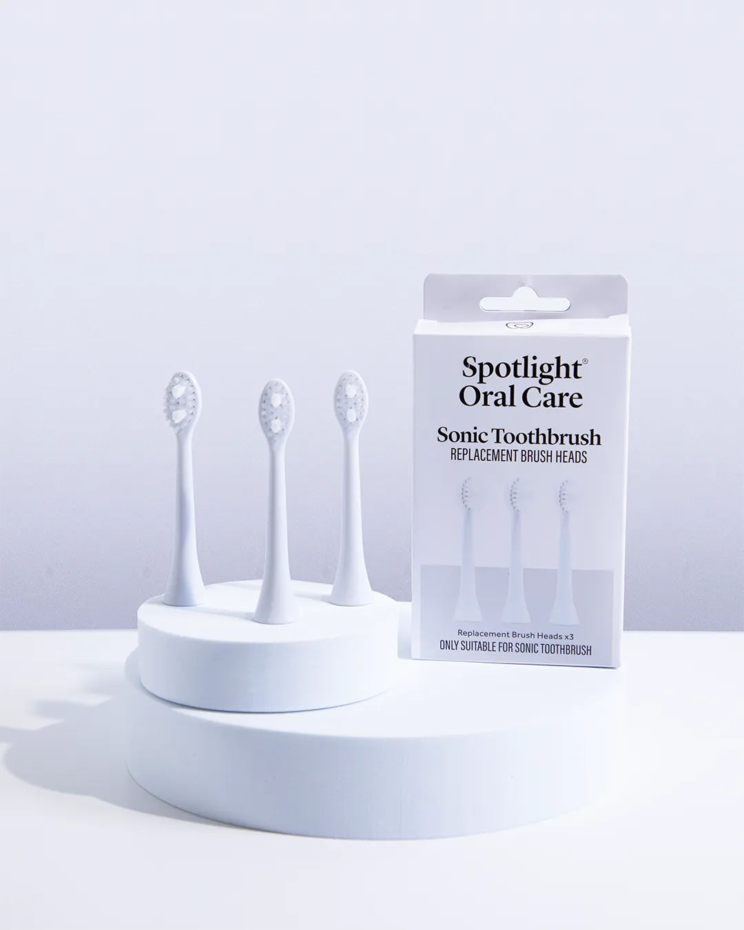Spotlight Oral Care Sonic Toothbrush Replacement Heads in White