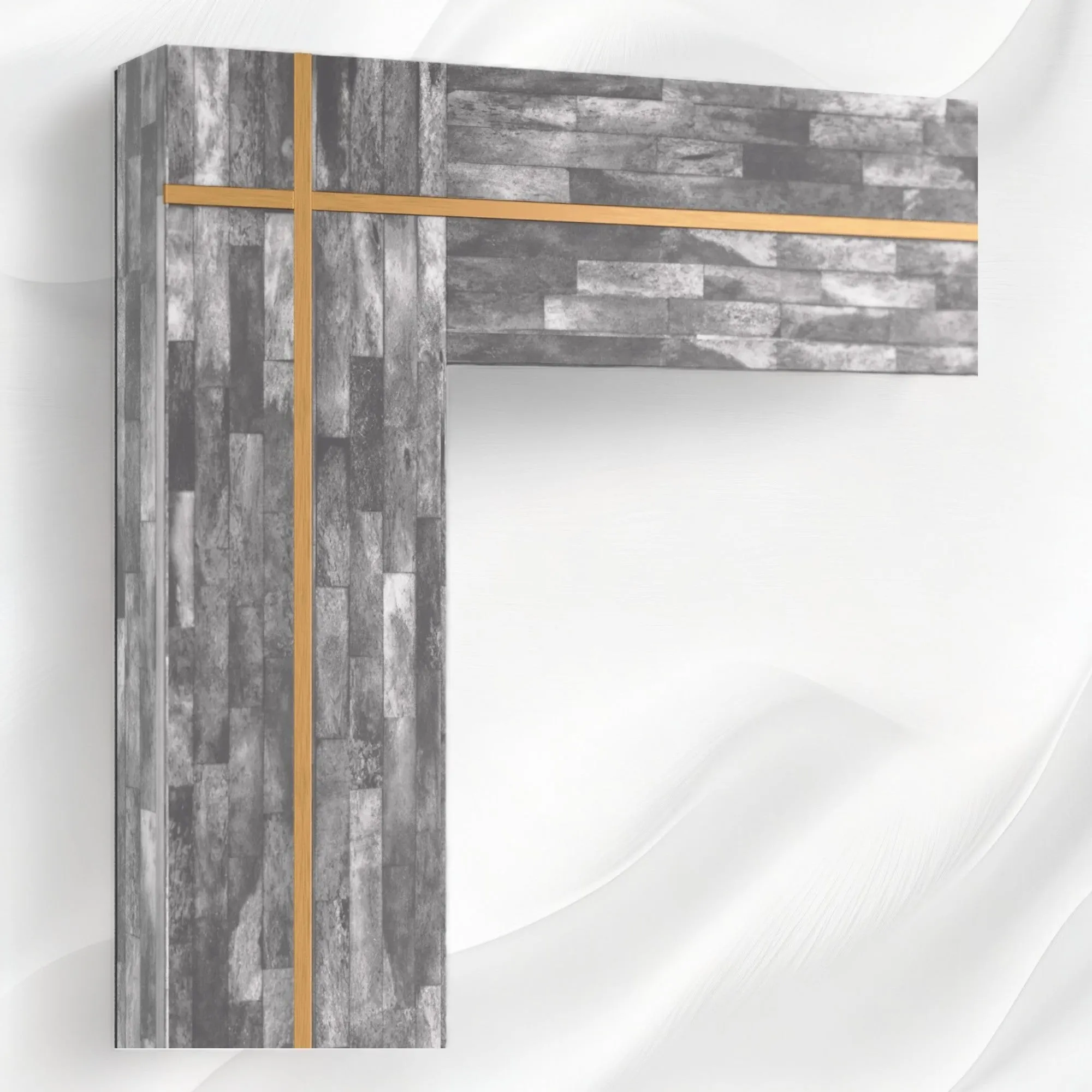 Stella Colored Bone and Brass Inlay Mirror Grey