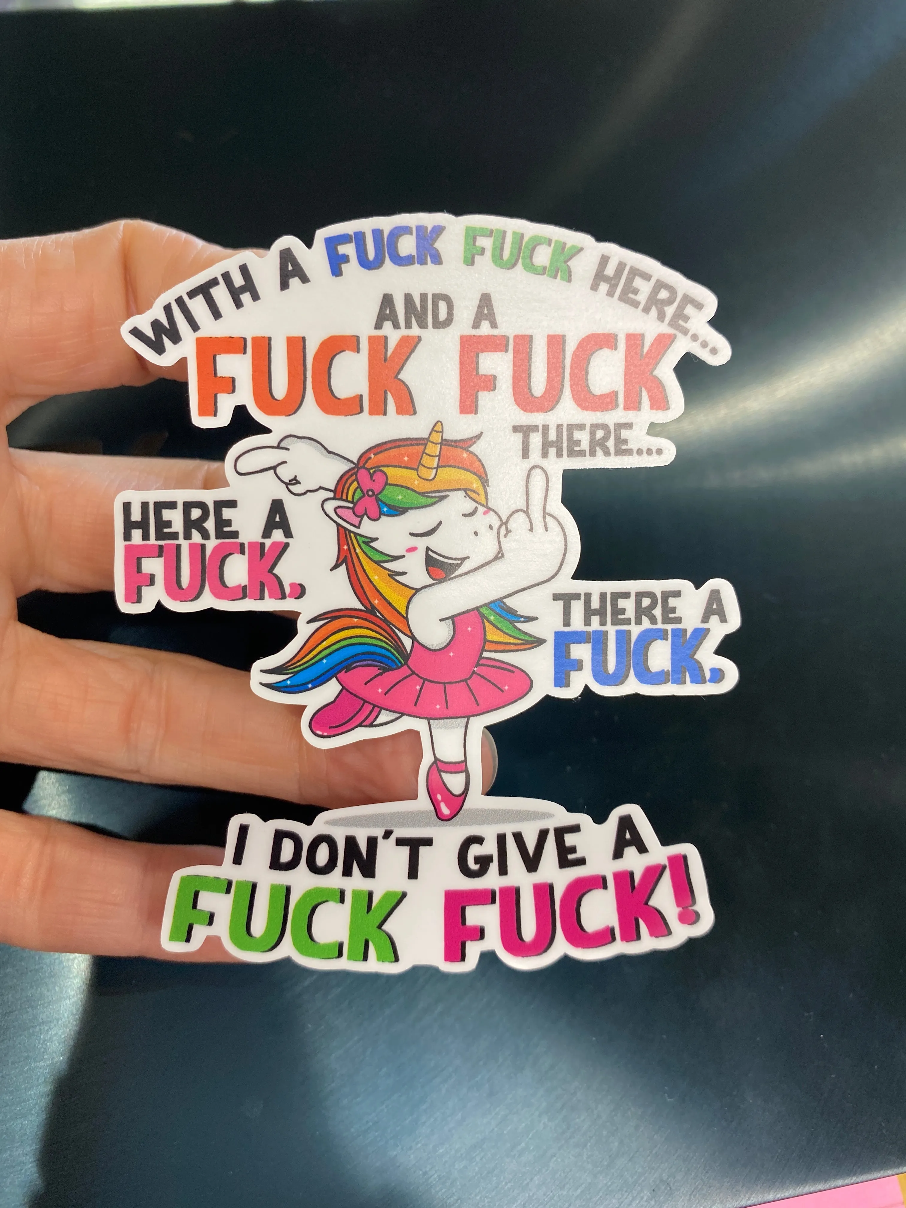 Sticker | 13P | Dancing Unicorn Ballerina | Waterproof Vinyl Sticker | White | Clear | Permanent | Removable | Window Cling | Glitter | Holographic
